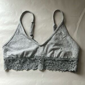 Aerie Ribbed Lace Scoop Bralette Size M